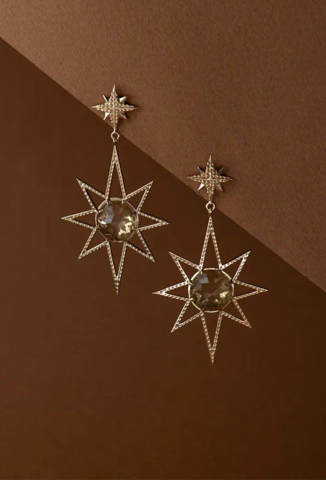 Sunburst Earrings - 22K Gold Vermeil with Lemon Quartz-ZOE & MORGAN-P&amp;K The General Store