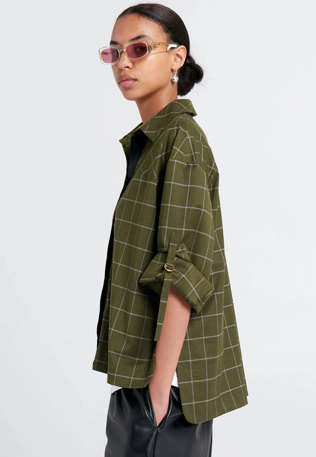 Promenade Shirt - Khaki Green-KAREN WALKER-P&amp;K The General Store