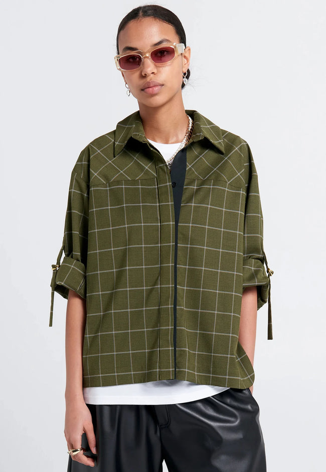 Promenade Shirt - Khaki Green-KAREN WALKER-P&amp;K The General Store