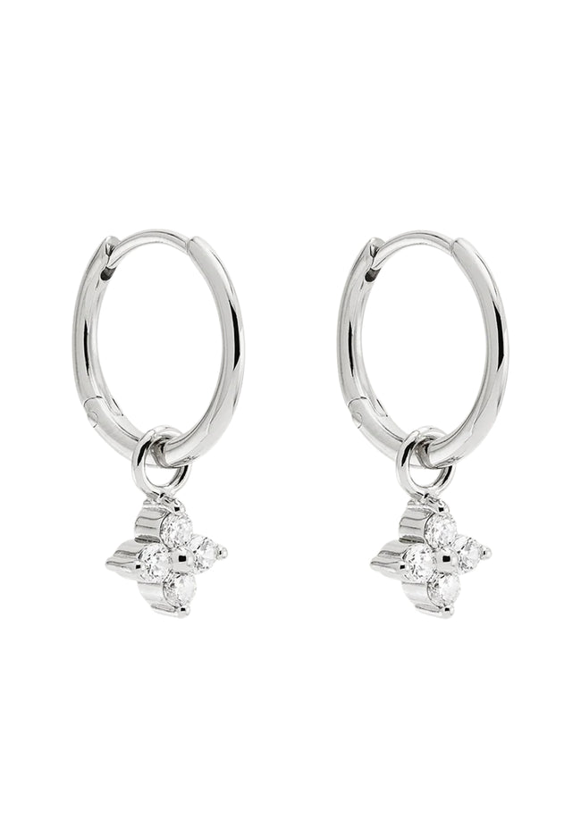 Crystal Bloom Hoops - Silver-BY CHARLOTTE-P&amp;K The General Store