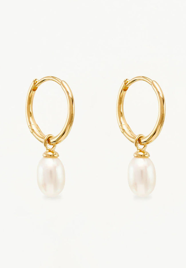 Live In Peace Pearl Hoop Earrings-BY CHARLOTTE-P&amp;K The General Store