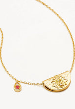 Load image into Gallery viewer, Lotus Birthstone Necklace - October - Pink Tourmaline-BY CHARLOTTE-P&amp;K The General Store
