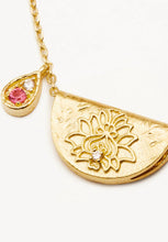 Load image into Gallery viewer, Lotus Birthstone Necklace - October - Pink Tourmaline-BY CHARLOTTE-P&amp;K The General Store
