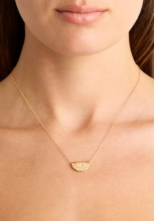 Lotus Short Necklace - Gold-BY CHARLOTTE-P&amp;K The General Store
