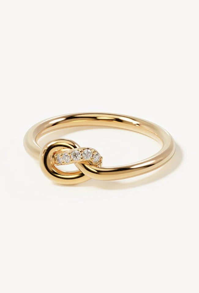 Love Knot Diamond Ring - Gold Vermeil-BY CHARLOTTE-P&amp;K The General Store