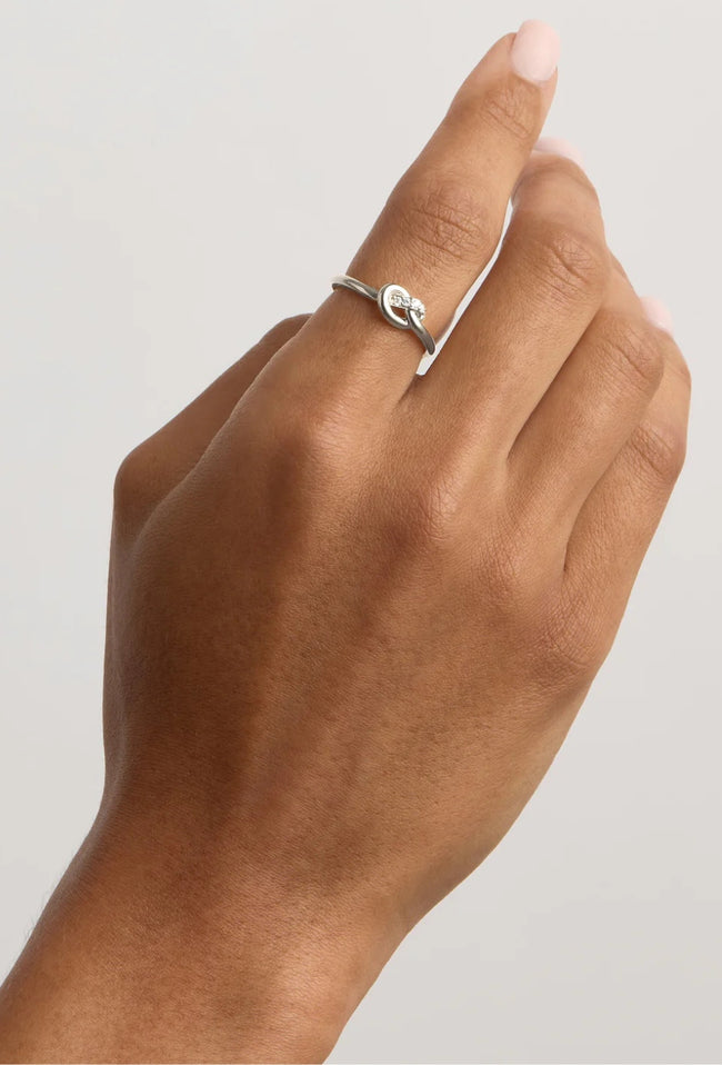Love Knot Diamond Ring - Sterling Silver-BY CHARLOTTE-P&amp;K The General Store