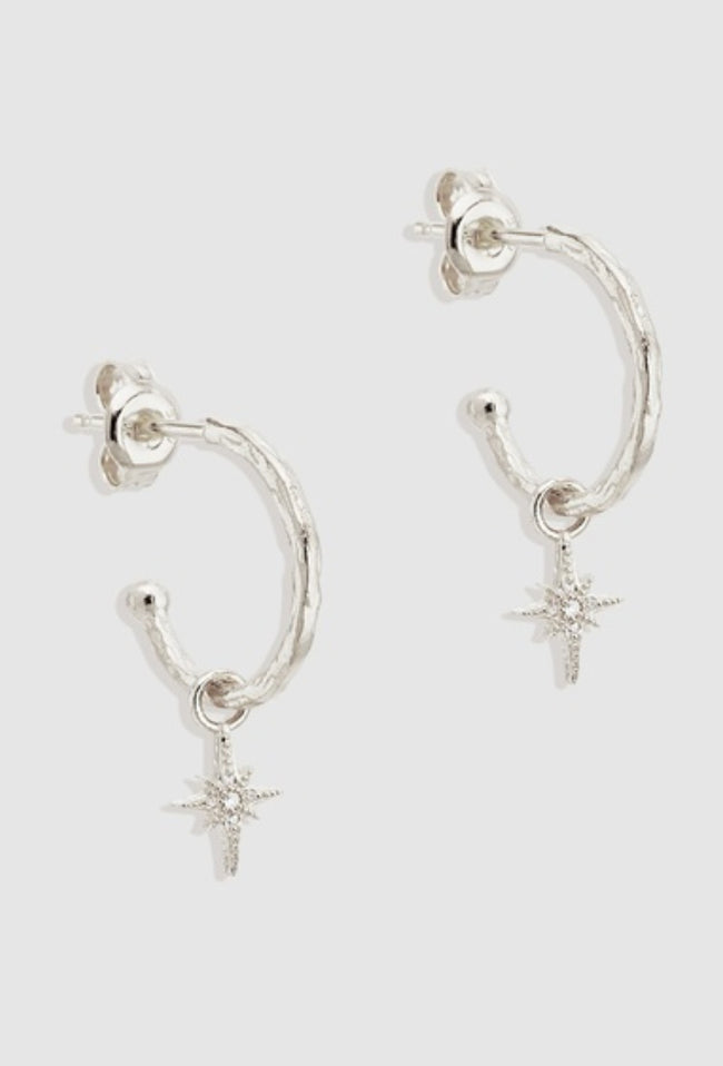 Starlight Hoops - Silver-BY CHARLOTTE-P&amp;K The General Store