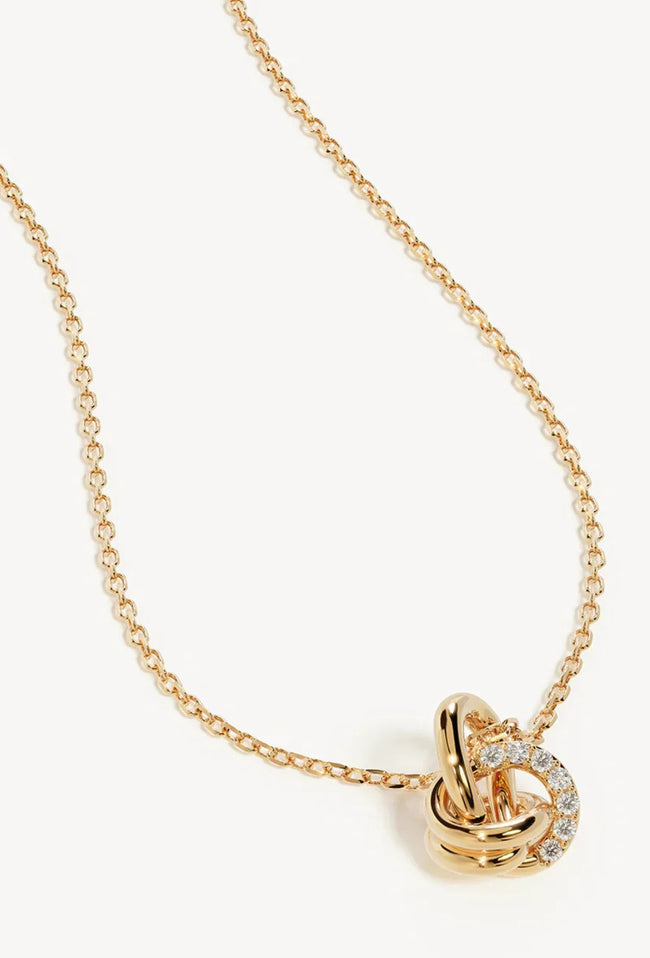Endless Knot Diamond Necklace - Gold Vermeil-BY CHARLOTTE-P&amp;K The General Store