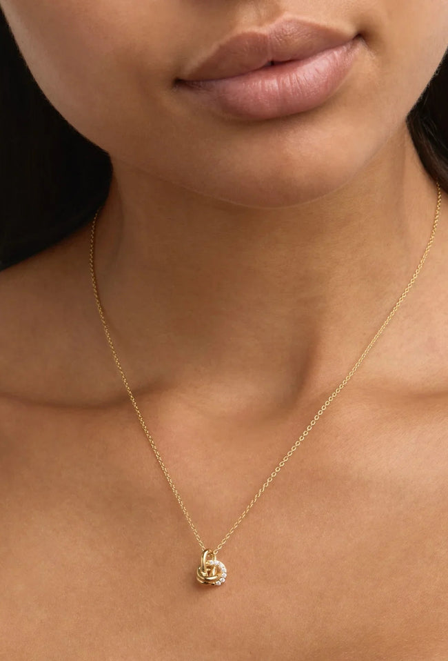 Endless Knot Diamond Necklace - Gold Vermeil-BY CHARLOTTE-P&amp;K The General Store
