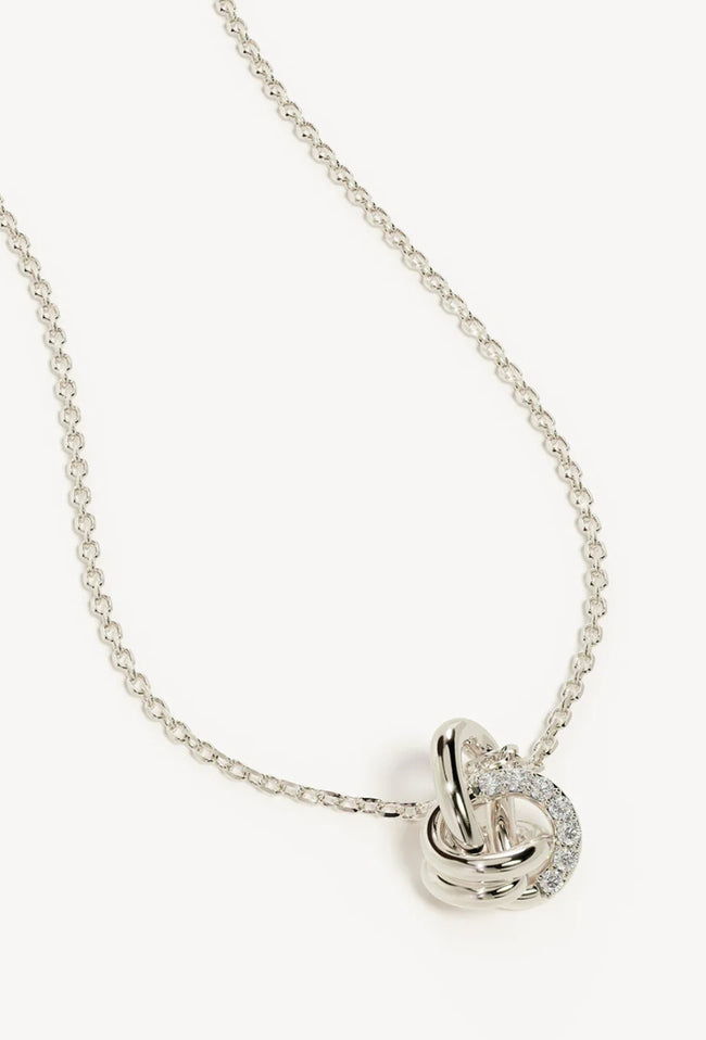 Endless Knot Diamond Necklace - Sterling Silver-BY CHARLOTTE-P&amp;K The General Store