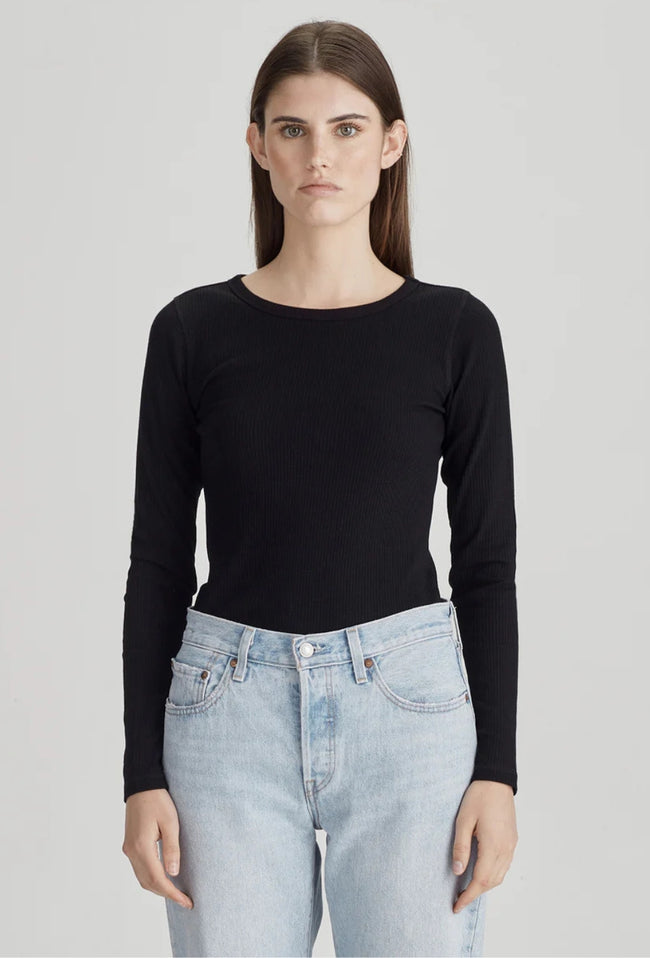 Womens Base Rib LS Tee - Black-COMMONERS-P&amp;K The General Store