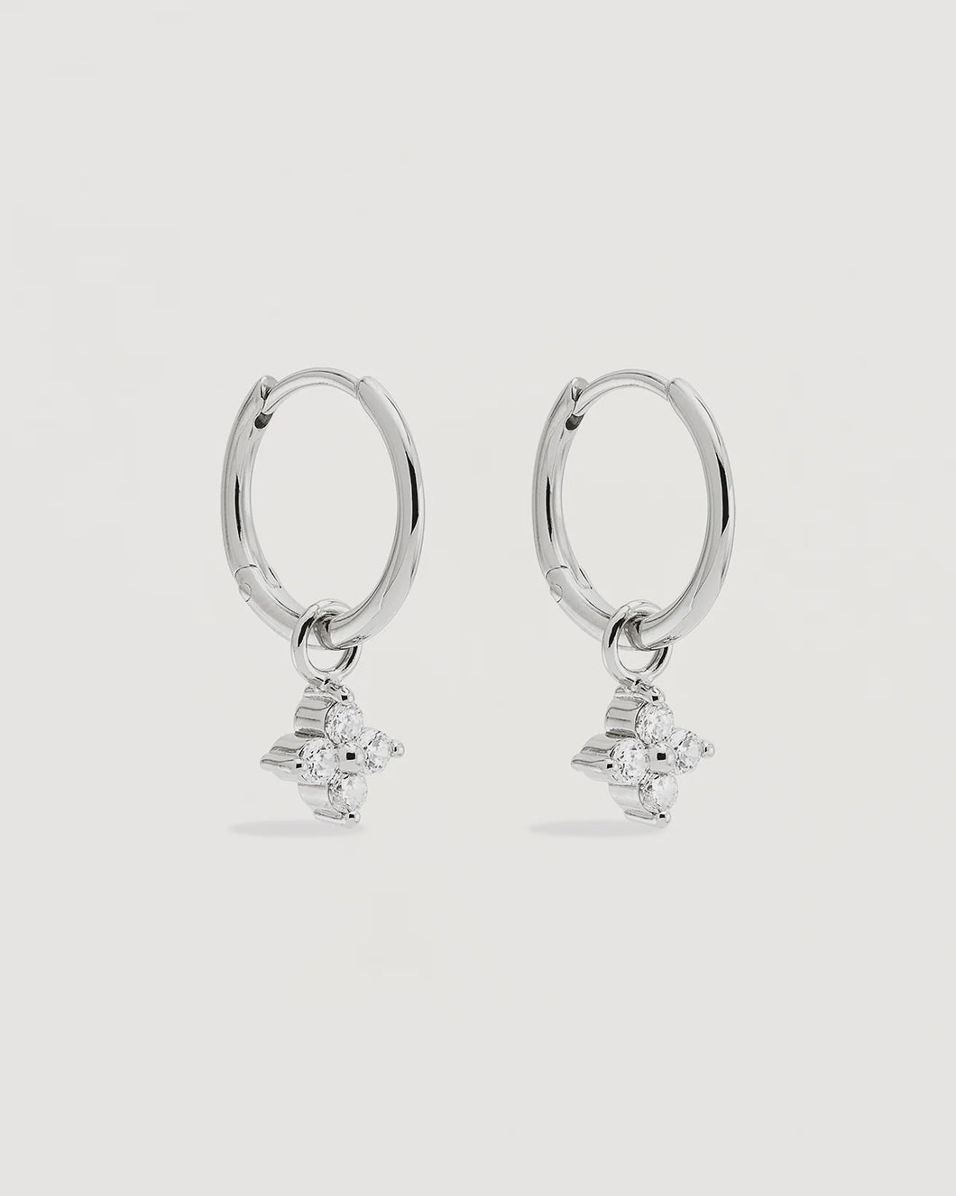 Crystal Bloom Hoops - Silver-BY CHARLOTTE-P&K The General Store