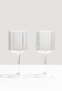Wave Wine Glass - Set of 2 - Clear-FAZEEK-P&amp;K The General Store