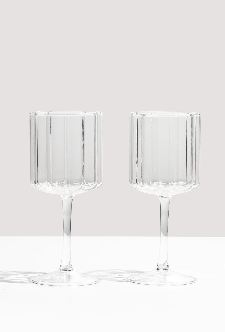 Wave Wine Glass - Set of 2 - Clear-FAZEEK-P&K The General Store