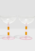 Load image into Gallery viewer, Stripe Coupes - Set of 2 - Pink + Amber-FAZEEK-P&amp;K The General Store
