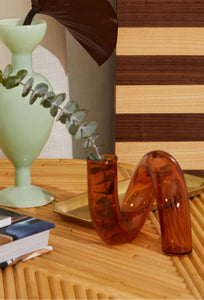 Twist Vase/Candle Holder - Amber-House of Nunu-P&amp;K The General Store