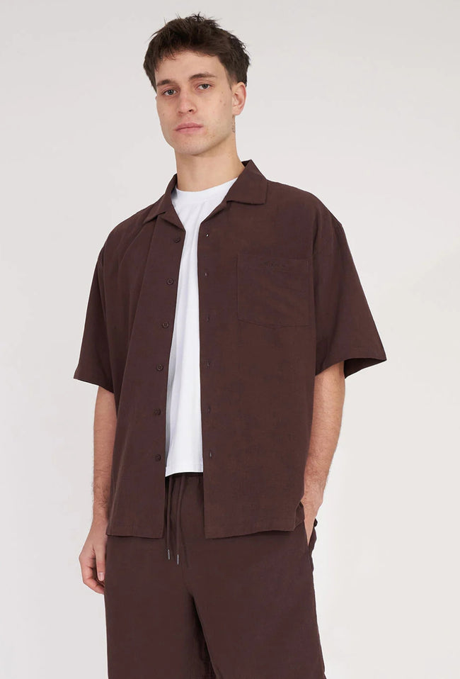 Cabana Box Shirt - Cocoa-HUFFER-P&amp;K The General Store