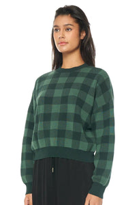 Melrose Crop Intarsia Knit - Forest-HUFFER-P&amp;K The General Store