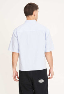 Short Sleeve Box Shirt - Ice Blue Stripe-HUFFER-P&amp;K The General Store