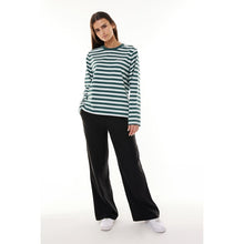 Load image into Gallery viewer, Womens Stripe LS Free Tee - Juniper/Chalk-HUFFER-P&amp;K The General Store
