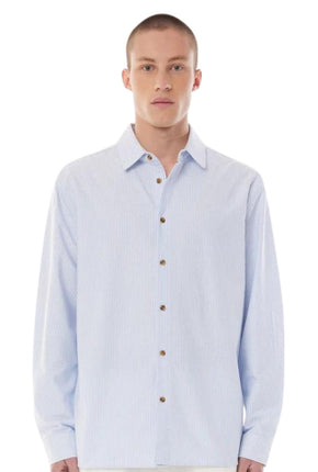 Oxford L/S Shirt - Mid Blue-HUFFER-P&amp;K The General Store