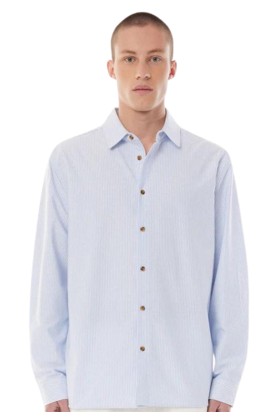 Oxford L/S Shirt - Mid Blue-HUFFER-P&K The General Store