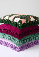 Load image into Gallery viewer, Velvet Tassel Cushion - Anemone-KIP &amp; CO-P&amp;K The General Store
