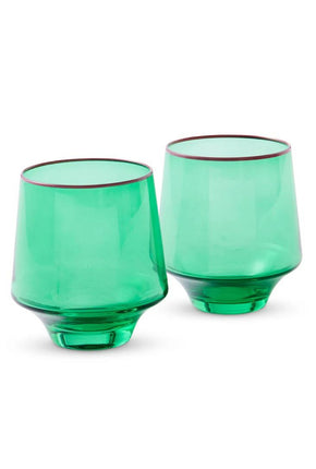 Tumbler Glass 2P Set - Jaded-KIP & CO-P&amp;K The General Store