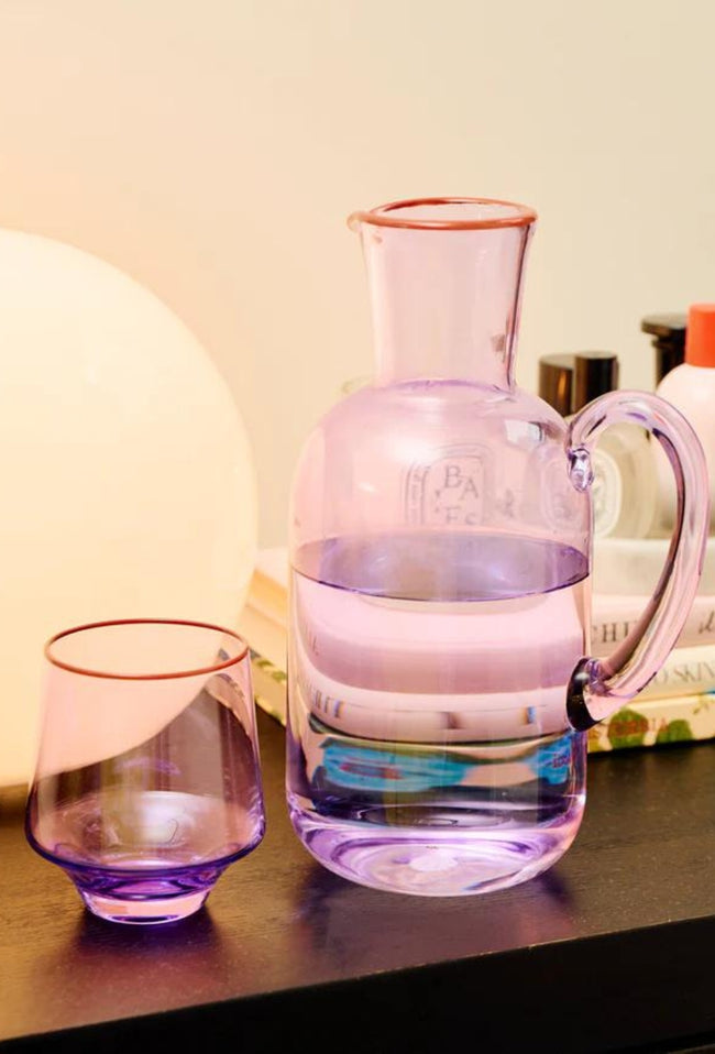 Tumbler Glass 2P Set - Lilac Colour Block-KIP & CO-P&amp;K The General Store