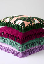 Load image into Gallery viewer, Velvet Tassel Cushion - (Pistachio)-KIP &amp; CO-P&amp;K The General Store
