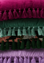 Load image into Gallery viewer, Velvet Tassel Cushion - (Pistachio)-KIP &amp; CO-P&amp;K The General Store
