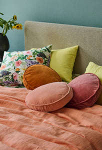 Velvet Pea Cushion - Peach-KIP & CO-P&amp;K The General Store