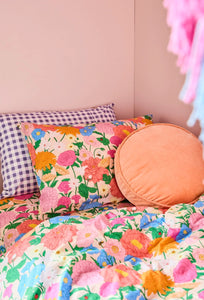 Velvet Pea Cushion - Peach-KIP & CO-P&amp;K The General Store