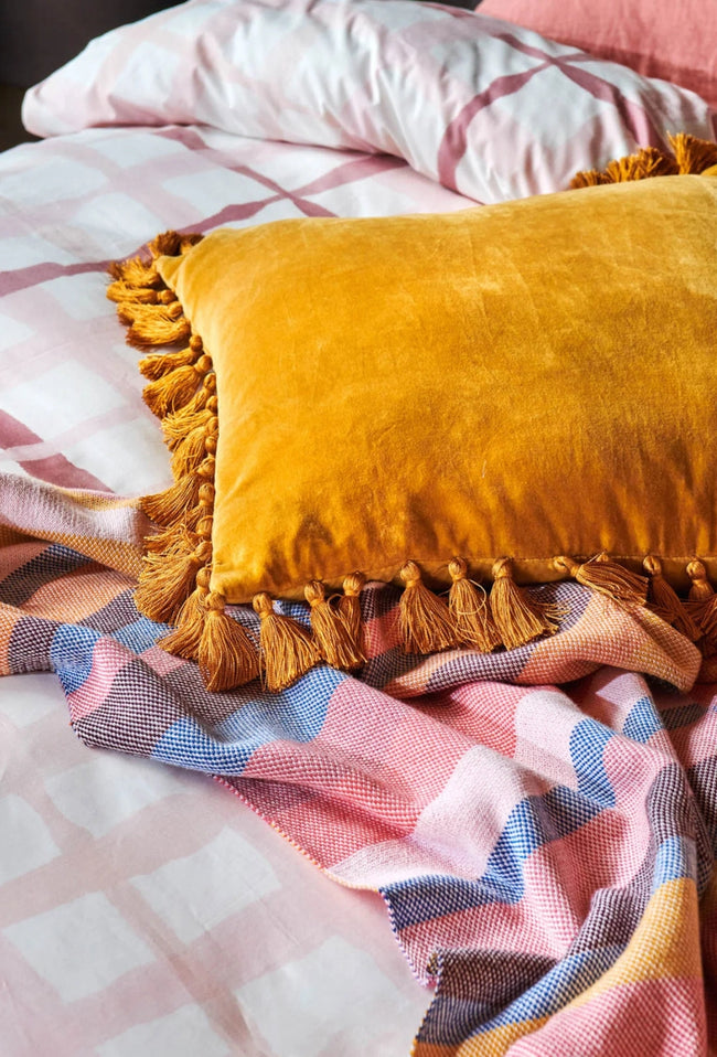 Velvet Tassel Cushion - Pecan-KIP & CO-P&amp;K The General Store