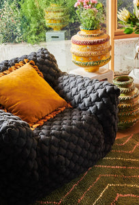 Velvet Tassel Cushion - Pecan-KIP & CO-P&amp;K The General Store