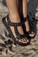 Load image into Gallery viewer, Elke Braided Sandal - Black-LA TRIBE-P&amp;K The General Store
