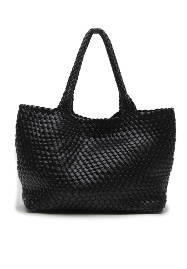 Woven Tote Bag - Black