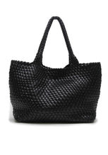 Load image into Gallery viewer, Woven Tote Bag - Black-LA TRIBE-P&amp;K The General Store
