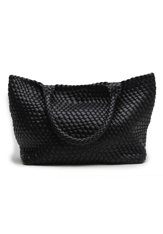 Woven Tote Bag - Black