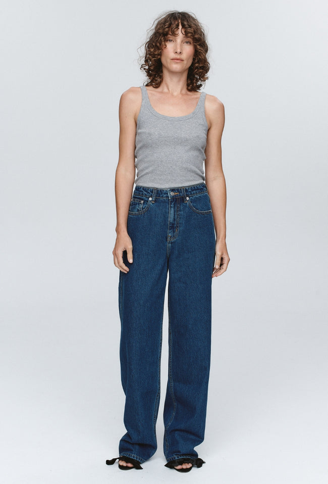 Relaxed Curved Jean - Washed Indigo-MARLE-P&amp;K The General Store