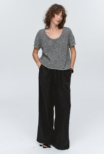 Rumi Top - Black / Ivory Melange-MARLE-P&amp;K The General Store