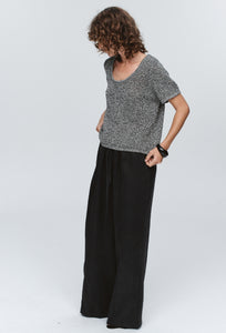 Rumi Top - Black / Ivory Melange-MARLE-P&amp;K The General Store