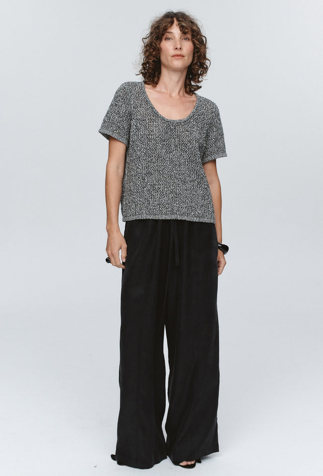 Rumi Top - Black / Ivory Melange-MARLE-P&amp;K The General Store