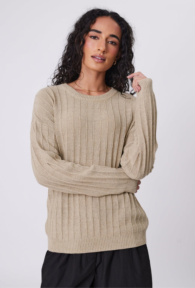 Evergreen Knit Crew - Oat-MARLOW-P&amp;K The General Store