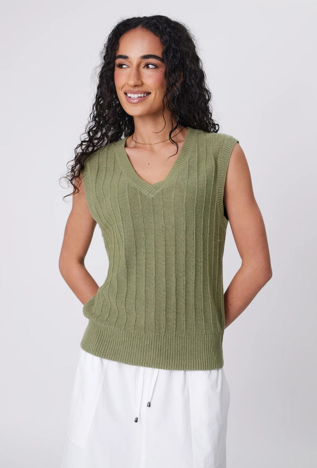 Evergreen Knit Vest - Laurel-MARLOW-P&amp;K The General Store