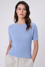 Load image into Gallery viewer, Wisp Knit Tee - Smoke Blue
