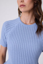 Load image into Gallery viewer, Wisp Knit Tee - Smoke Blue
