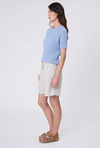 Wisp Knit Tee - Smoke Blue