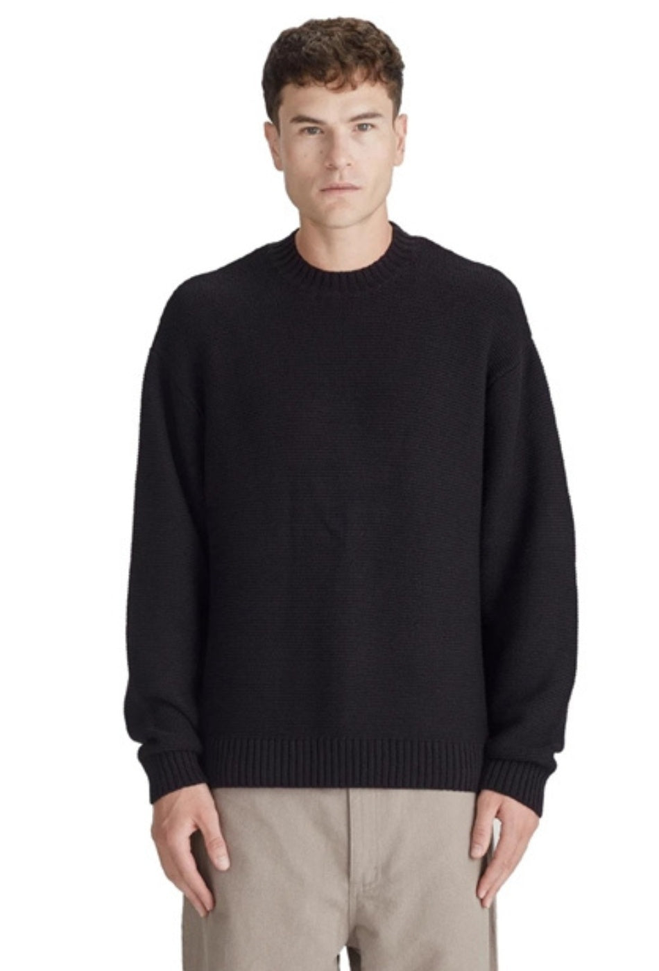Mens Oversized Knit Jumper - Black-COMMONERS-P&K The General Store
