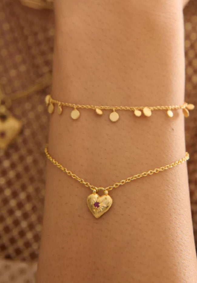 Coin Bracelet - 18KT Yellow Gold Plate (19cm)-Murkani-P&amp;K The General Store